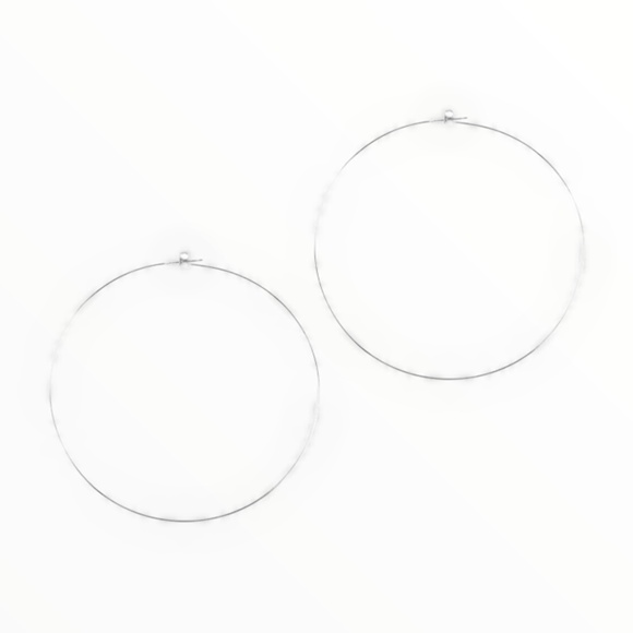 LARGE WIRE HOOP EARRINGS - Picture 12 of 13